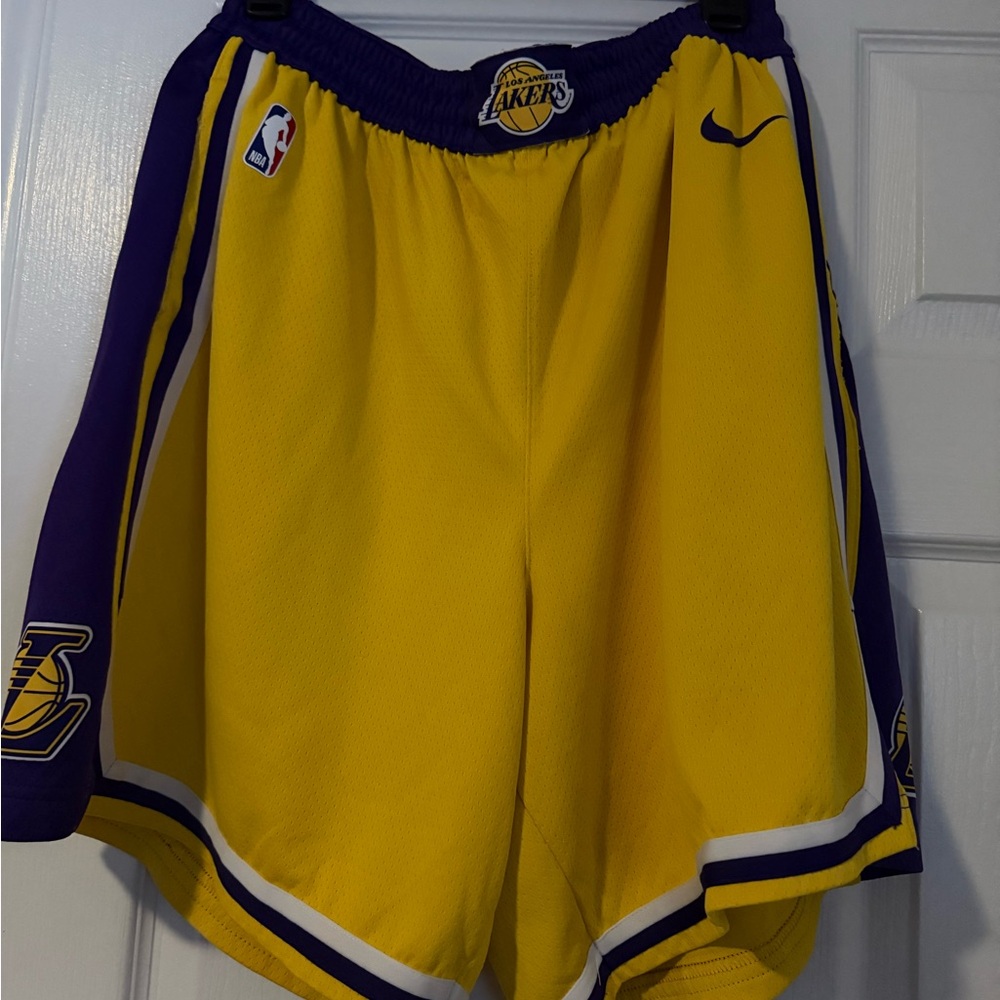 NBA Yellow and Purple Lakers Basketball Shorts